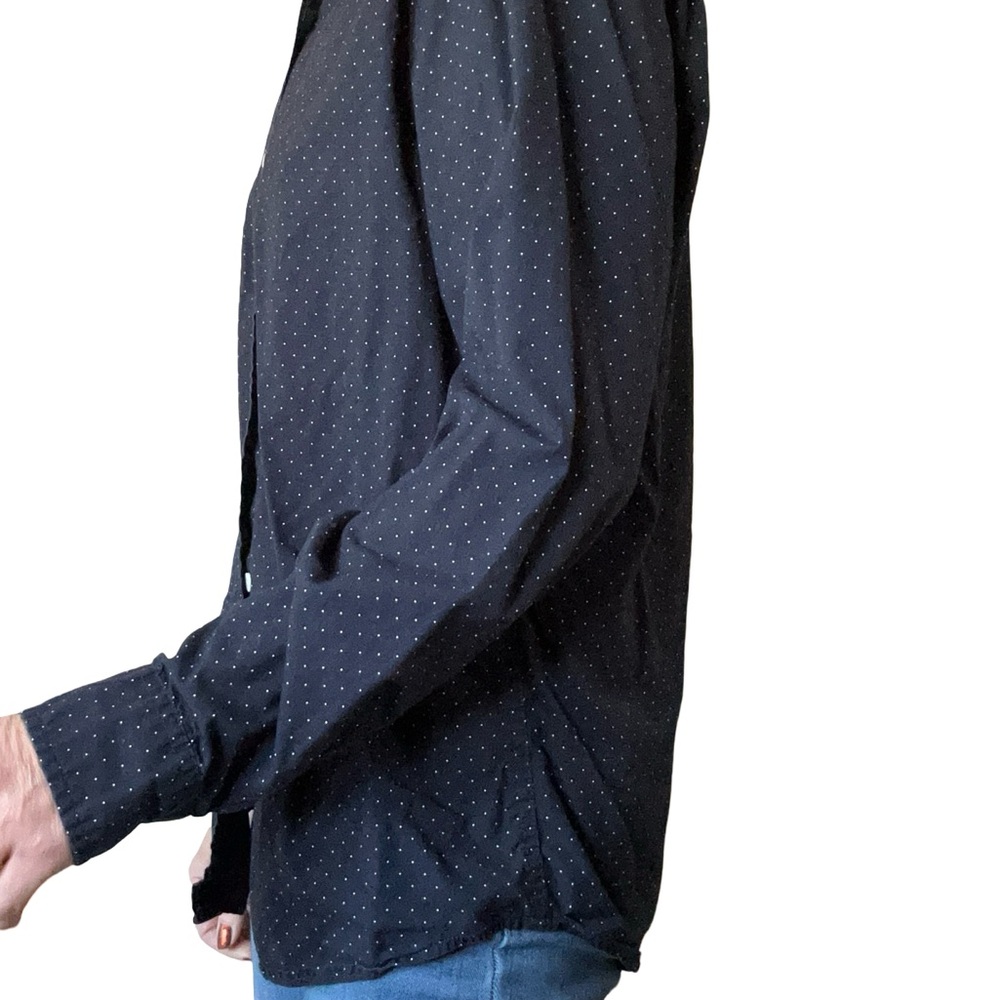 Vtg Men’s Levi’s Navy Polka Dot Button Down Cotton Shirt Standard Fit Unisex - Picture 5 of 12